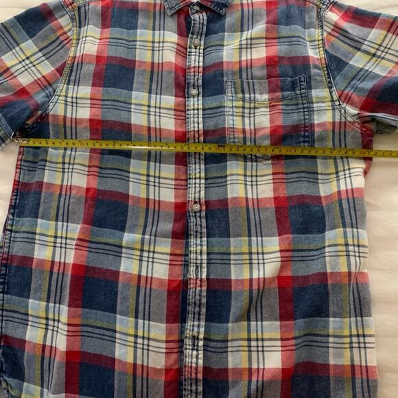 Zip code 1992 plaid men’s button up collar short sleeve shirt size L - Picture 5 of 7